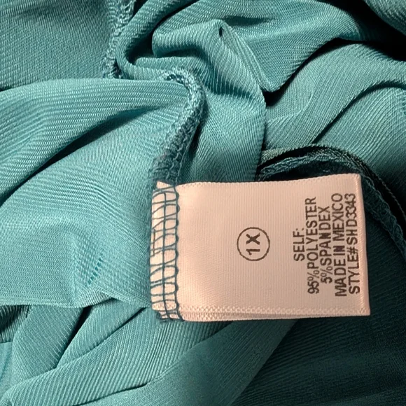 Fashion Nova Emerie Draped Midi Dress - Teal Size 1X (EUC) - Picture 8 of 11